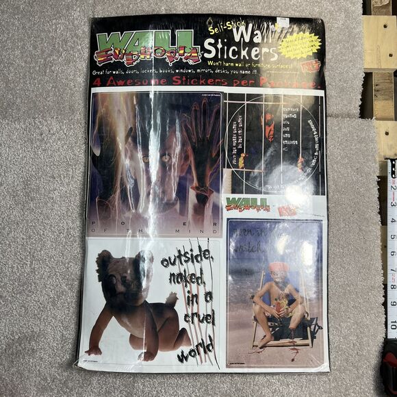 ORIGINAL 1997 RED WALL EUPHORIA SELF-STICK WALL STICKERS - Picture 1 of 3